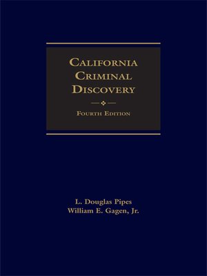 cover image of California Criminal Discovery